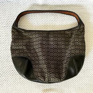 Coach Black Canvas CC Jacquard Signature Vintage 6618 Ergo Shoulder Hobo Bag Y2K